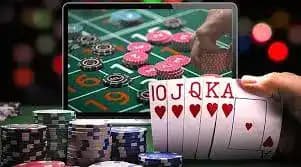 Mobile phone showing baccarat game interface with live dealer video feed